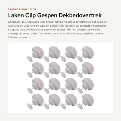 Dailygoods- Lakenclip 16 Stuks - Bevestigingsclip - Dekbedovertrek - Quilt Fixator - Paddestoelvormig - Lichtgewicht Kunststof - Dekbedclip