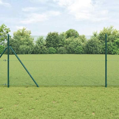 vidaXL - gelast - draadhek - met - grondbevestiging - 10 - x - 1 - m - PVC-Coated - Staal