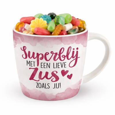 Mok - Koffie - Cadeau - Traktatie - Zus - Voor De Liefste Zus - Keramiek - Snoep - "Speciaal voor jou"