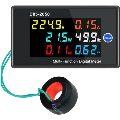 KKmoon Multifunctionele enkelfasige digitale meter LCD-scherm AC-spanning AC-stroom Vermogen Frequentie AC200-450V