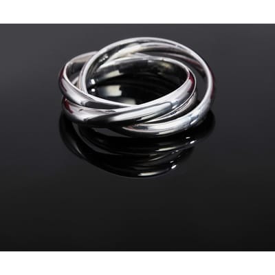 Prachtige mode 925 sterling zilveren sieraden zilveren ringen voor vrouwen mannen drie cirkels 6 gray