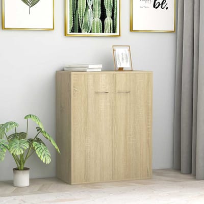 vidaXL - Dressoir - 60x30x75 - cm - bewerkt - hout - sonoma - eikenkleurig