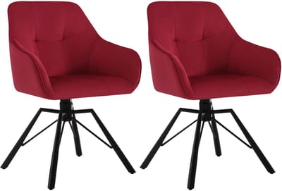 Set van 2 Draaibare Eetkamerstoelen - Gestoffeerde Comfortstoelen met Armleuningen & Rugleuning - Voor Keuken, Woonkamer & Restaurant