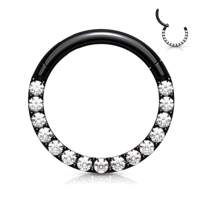 Piercing high quality CNC front 1.2x6 - zwart - LMPiercings