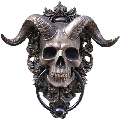 Dailygoods - Satanische Duivel Deurklopper met Gehoornde God Schedel - Decoratie voor Voordeur