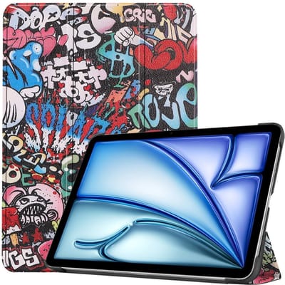 Coverup Tablethoes geschikt voor iPad Air 11 (2024/2025/2026) Hoesje - Tri-Fold Book Case met Wake/Sleep - Graffiti