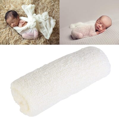 Dailygoods- Stretch Wrap Zacht en Rekbaar - Baby Fotografie - Baby Wikkel - Katoenen Wrap - 150 x 40 cm - Ademend en Warm - Babywrap