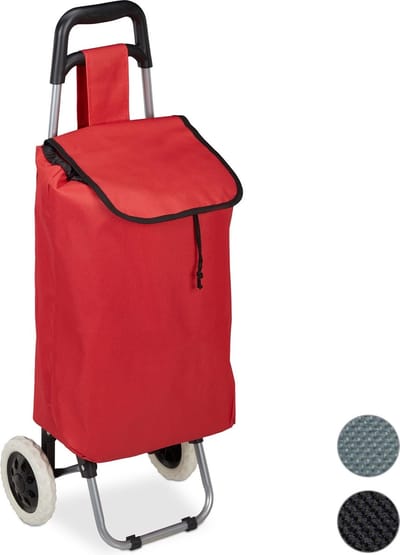 boodschappentrolley - klapbaar - verwijderbare tas 28 l - boodschappenkar wielen - 92,5 x 42 x 28 cm - rood