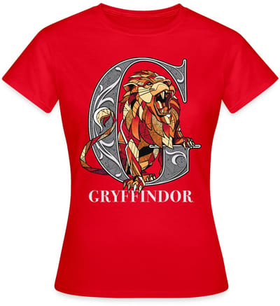 Harry Potter Gryffindor Coat of Arms Monochrome T-Shirt Dames