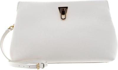 COCCINELLE Leren Koppeling Schoudertas Beat Clutch Handbag Grained Leather Coconut Milk Crème