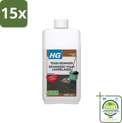 15 x HG Tegelreiniger Quick 1 liter - Grootverpakking - Tegelreiniger - Vloerreiniger - Dweilreiniger - Vloeren Schoonmaken - Tegelvloer Schoonmaken