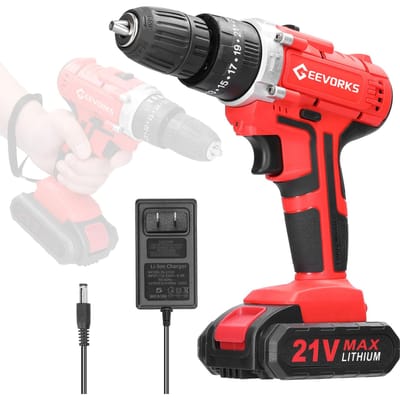 Perceuse électrique multifonctionnelle domestique 21V, 3 Modes de fonctionnement, 2 vitesses, contrôle de vitesse en continu 1pcs battery US Plug