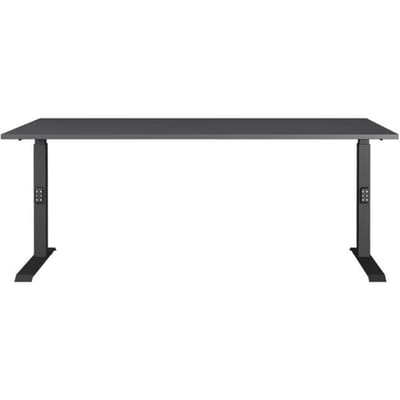 Porto bureau, mechanisch in hoogte verstelbaar, C-poot, B 1800 x D 800 x H 680-910 mm, zwart/grafiet