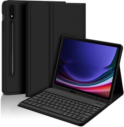Bluetooth-toetsenbordhoes + Toetsenbord Compatibel met Samsung Galaxy Tab A9+ 2023 (11 inch) - Zwart