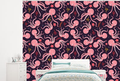 Behang - Fotobehang Octopus - Baby - Design - Breedte 300 cm x hoogte 240 cm