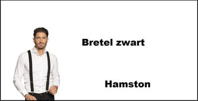 Bretel zwart breed - Hamston - festival thema feest party fun bretels verjaardag