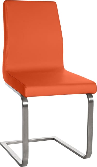 CLP Belfort Eetkamerstoel - Klassiek - RVS - Kunstleer - oranje