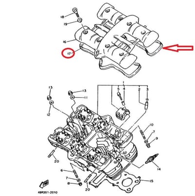 Joint de couvercle cache culbuteur pour moto Yamaha 600 XJS Diversion 4BR11193