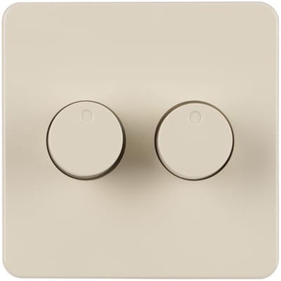 PEHA Inbouw centraalplaat crème met knop voor duo dimmer