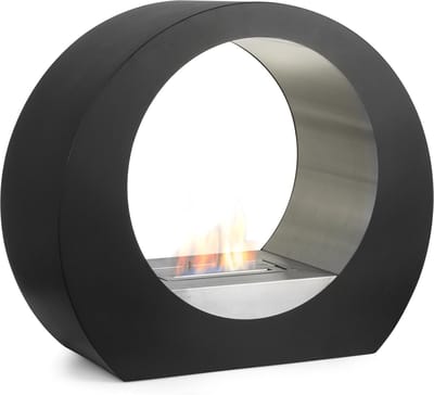 Ethanol haard design zwart 90x36x78 cm bio haard met RVS brander 1,5L