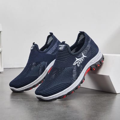Hommes vulcaniser chaussures maille hommes chaussures léger confortable hommes baskets mode sans lacet chaussures plates mocassins hommes 47