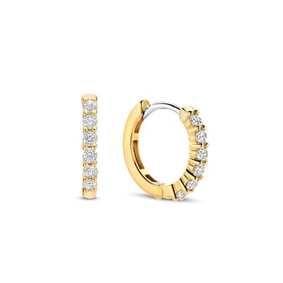 TI SENTO Dames Oorbellen - 925 zilver - Zirkonia met geel verguld - 7957ZY