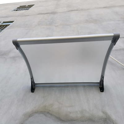 Gebogen Deur Overkapping - Zonnescherm Regenkap - Entree Beschermen - UV-beschermend Polycarbonaat - 65x60cm - Mat Zwart