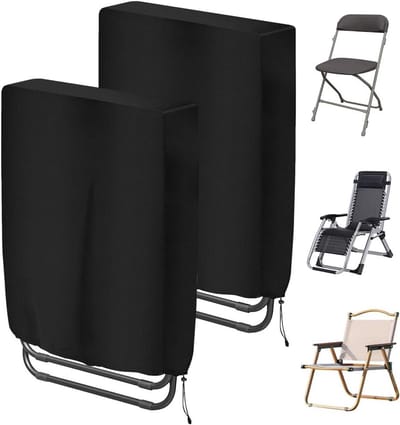 Tuinstoel Beschermhoes 2-Pack 210D Oxford Waterdicht en UV-Bestendig voor Vouwstoelen en Tuinmeubilair