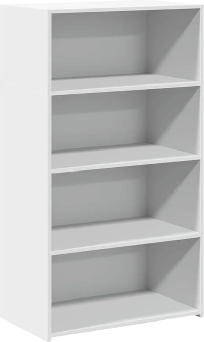 vidaXL - Hoge - kast - 70x41x124 - cm - bewerkt - hout - wit