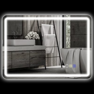 MODFU - Badkamerspiegel - Met Verlichting En Draadloze Muziekfunctie - Modern - Voor Badkamer - Glas - Zilver