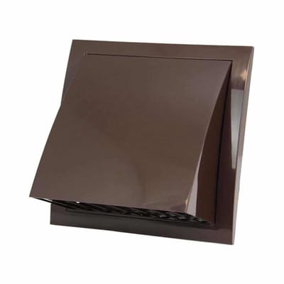 Gevelrooster met terugslagklep 190x190 mm diameter 125 mm bruin - ND12FVB