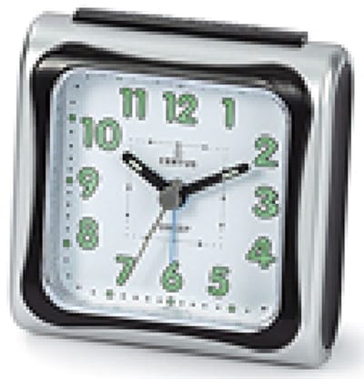 Certus-model 061009-wekker-alarm-verlichting-snooze functie-stille secondewijzer-inclusief AA batterij-zwart/zilver