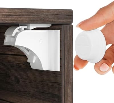 Magnetische Kinderbeveiliging – Kinderslot voor Kasten & Lades met 12 Slotjes & 3 Sleutels – Baby Proofing voor Keukenkasten – Wit