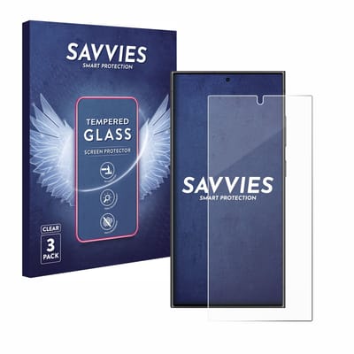 Savvies - Glas Screenprotector voor Samsung Galaxy S24 Ultra (case-friendly) - Gehard Beschermglas 9H 3 Stuks