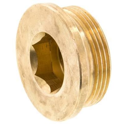 G 1 1/2'' Messing Plug met Binnenzeskant 16 Bar - FL1-M-B-112G-I
