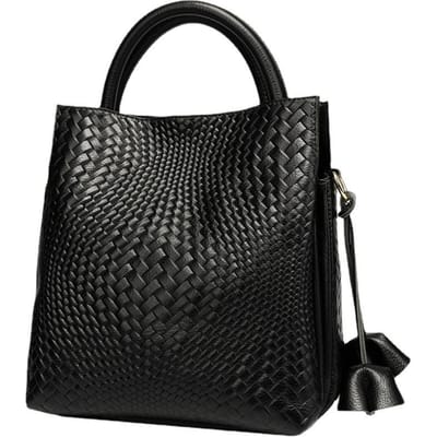 Dames Tas Nieuwe Handtas met Grote Capaciteit Dames Temperament Handgedragen Schoudertas Gevlochten Dames Tas black
