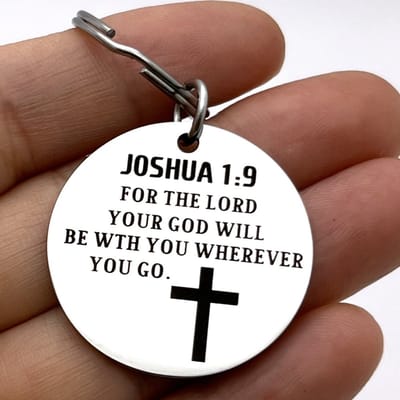 VANDAAG VERZONDEN - 2 STUKS - Sleutelhanger - Cor&Sinho® - Kruis - Metaal - Christelijk - Jozua Joshua