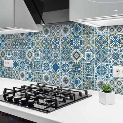 Tegelstickers voor de keuken en badkamer - 24 Rebecca Azulejo tegelstickers - 24 stickers 10x10cm