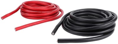Stroomkabel Set - Voedingskabel Ground - Audio Installatie - Flexibel Koper Aluminium - 1/0 AWG 6 Meter - Rood Zwart