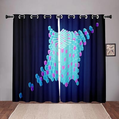 Hoge Verduistering Dikke Massieve Blokken Blok KleurrijkVerduisterend Raamgordijn voor Slaapkamer Woonkamer Badkamer Keuken Deur Hal Huis Haak W55 X H120cm X 2&Grommet Top