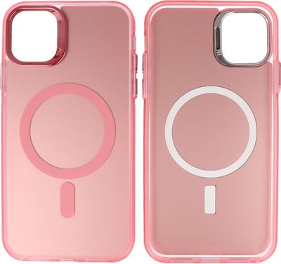 Magsafe Hoesje Geschikt voor iPhone 11 Pro - Magnetisch Smartphone Hoesje - Roze