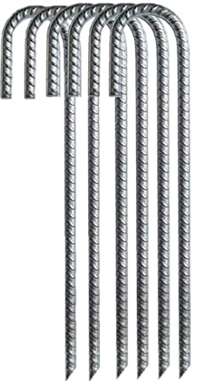 Gartenklammern und U-Heringe – Verzinkter Stahl für Camping, Zelte, Trampolin, Vordächer, Schuppen und Schaukel-Sets – 12", 6 Stück
