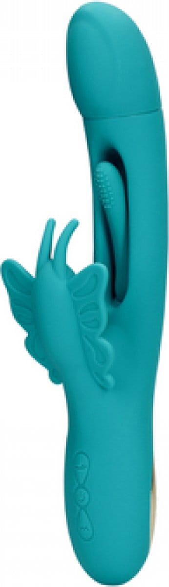 Lusty Toys ® Kloppende Silliconen G-Spot Butterfly Vibrator Groen