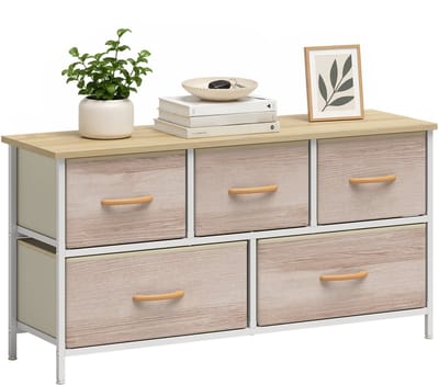 HOMCOM Stoffen Ladekast-Spaanplaat, Polyester-100L x 30B x 51,5H cm-Wit