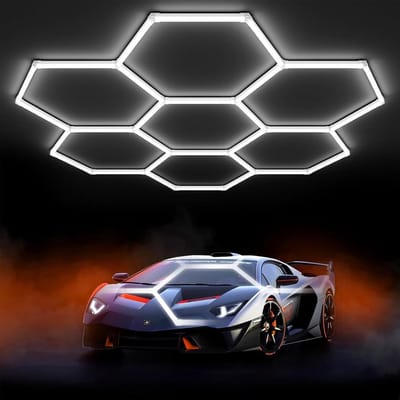 Hexagon LED Lamp - Werkplaatsverlichting Garagelamp - Werkplaats Verlichten - Zelfsamenstelbaar Systeem - 26400 Lumen - Wit