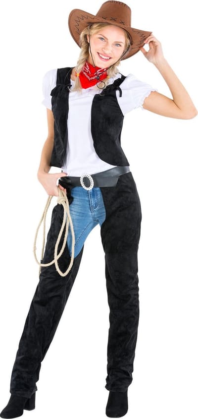 dressforfun - vrouwenkostuum cowgirl wild Amber S - verkleedkleding kostuum halloween verkleden feestkleding carnavalskleding carnaval feestkledij partykleding - 300559