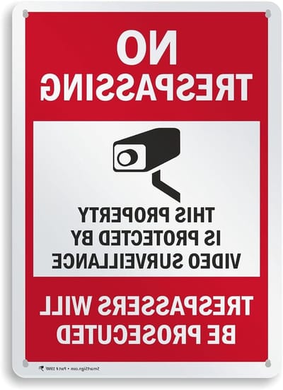 Waarschuwingsbord Videobewaking - Verboden Toegang Bord - Beveiliging Melding - Duurzaam Aluminium - 10 x 14 inch - Grijs