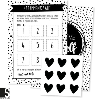 Oppas strippenkaart | Kraamcadeau | Suede design A5 kaart