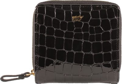 Braun Buffel Verona Portemonnee Dames & Heren - Ritsportemonnee - Leer - Zwart Croco