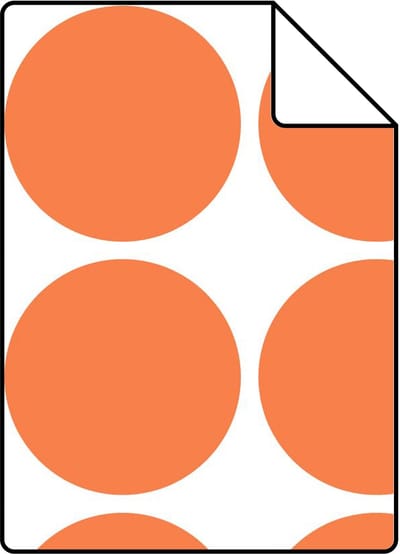 Proefstaal ESTAhome behang grote bollen oranje - 26.5 x 21 cm - 131558-S